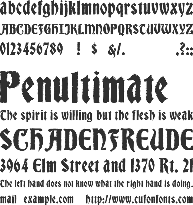 Fuzzy Franklin font preview