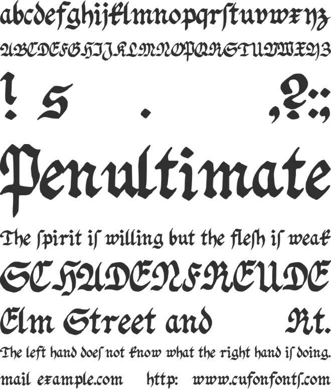Fraktur Handschrift font preview