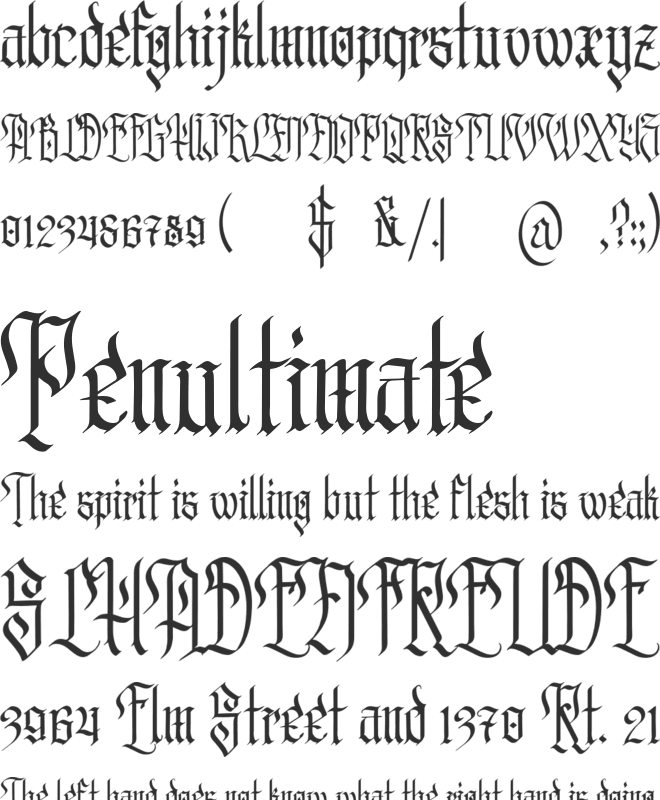 Posyden font preview
