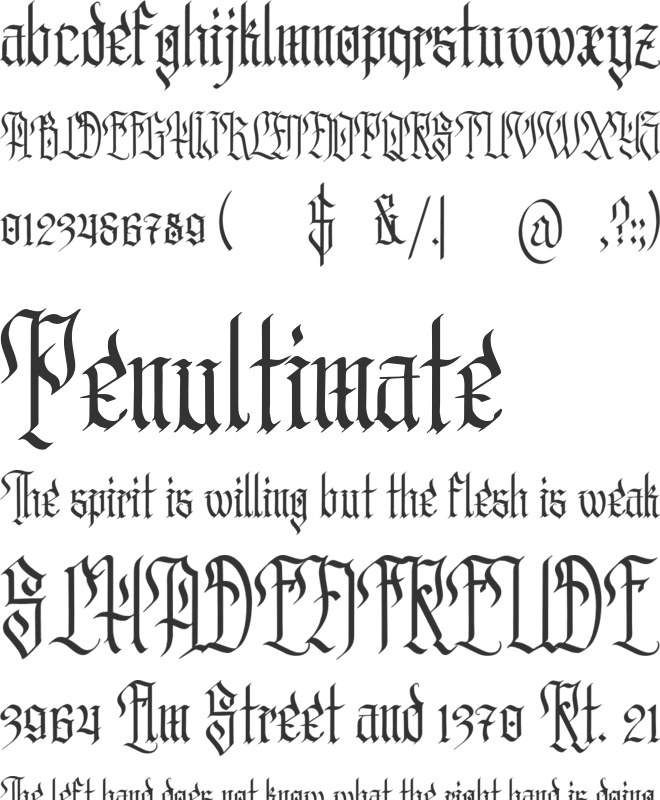 Posyden font preview