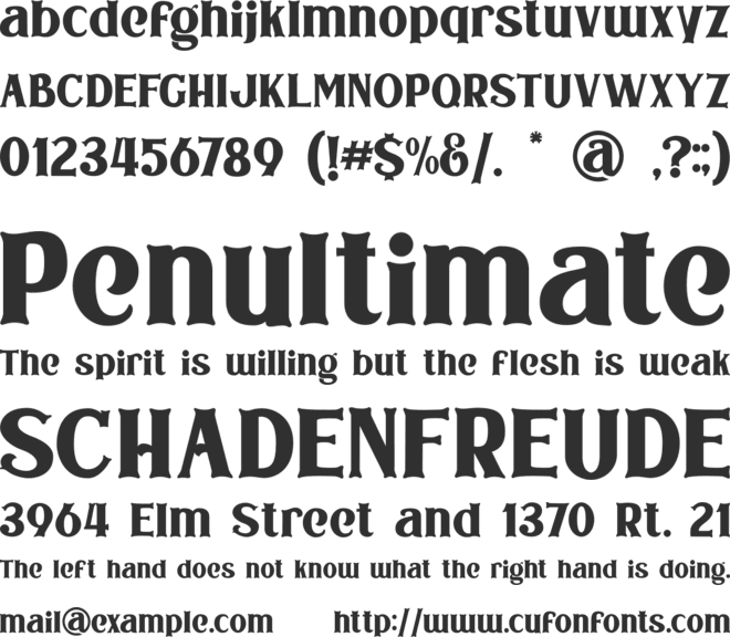 Bodbug font preview