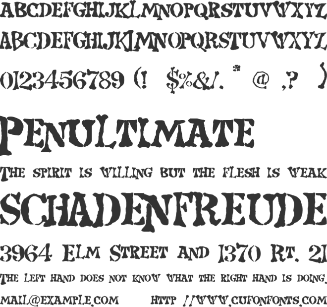 Strange World font preview