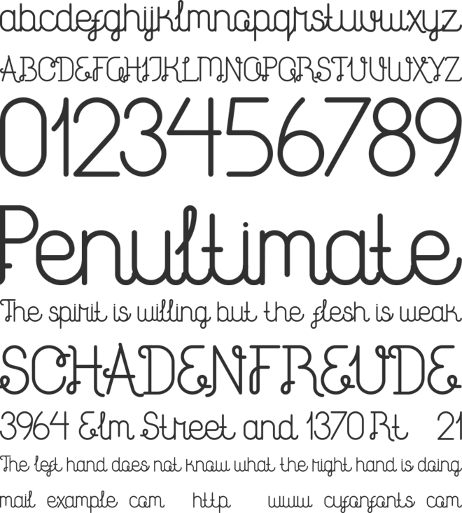 Brownice font preview