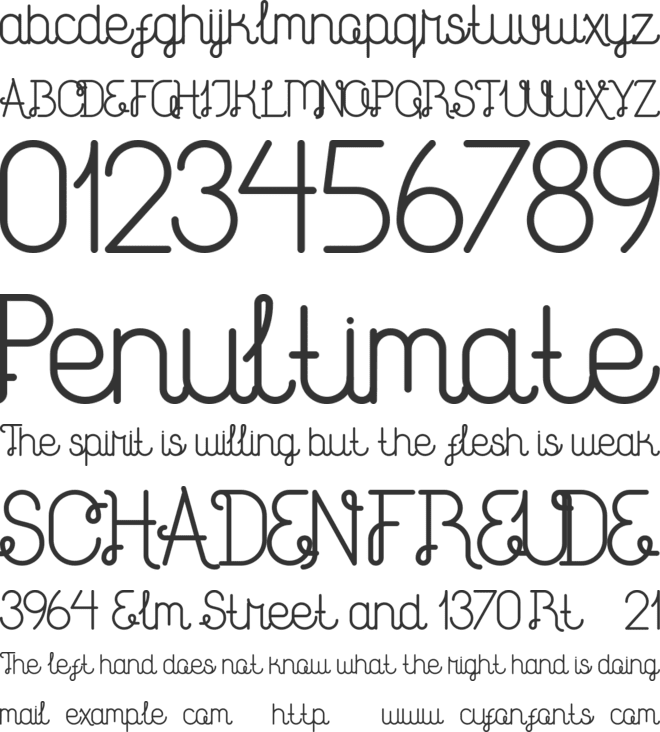Brownice font preview