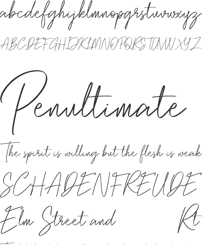 Pevanytta font preview