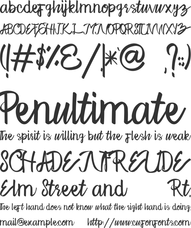 The Quietty font preview