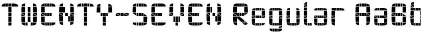TWENTY-SEVEN Regular font