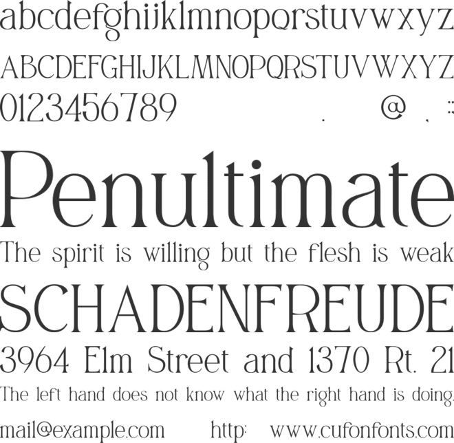 Panerah font preview