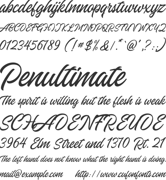 Hancock Script font preview