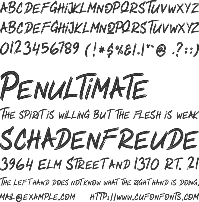 SAND DAEL font preview