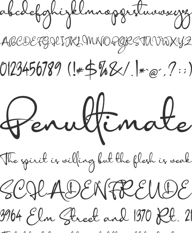 Anisha font preview