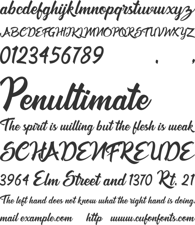Amaliani font preview