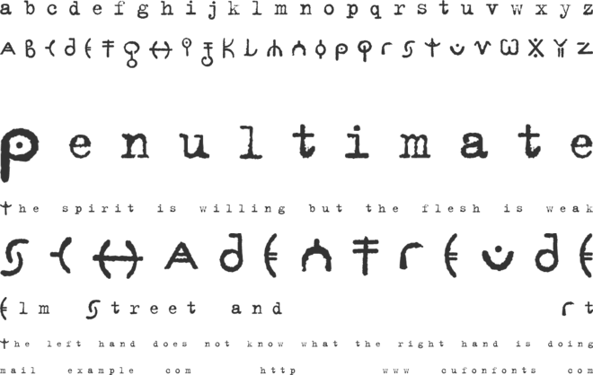 Signs - Zeichen font preview