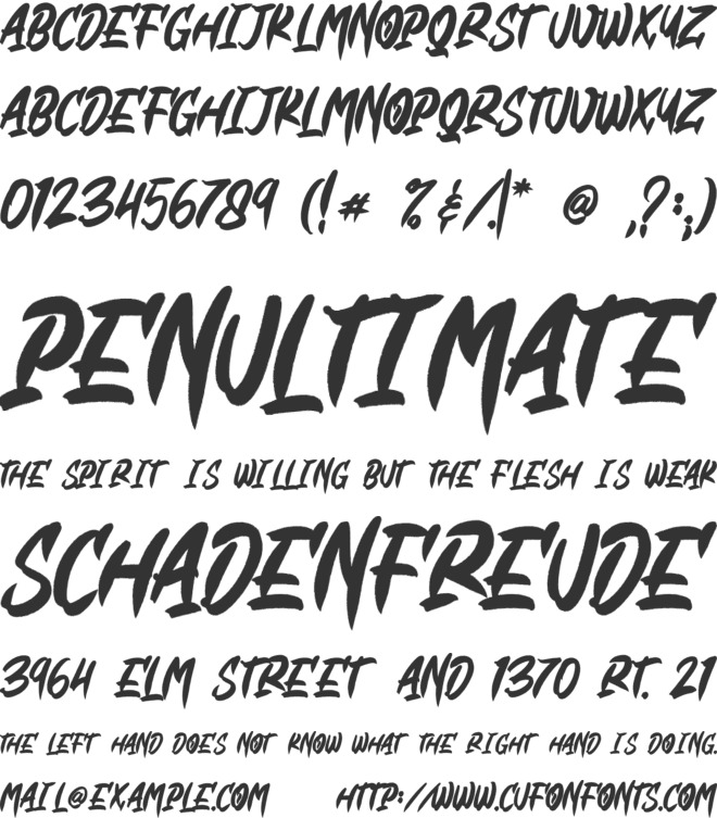 Black & Blue font preview