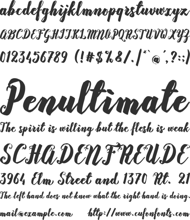Rasterize Script font preview