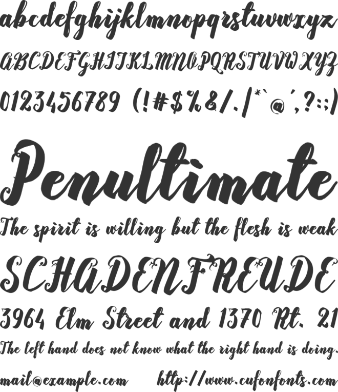 Rasterize Script font preview