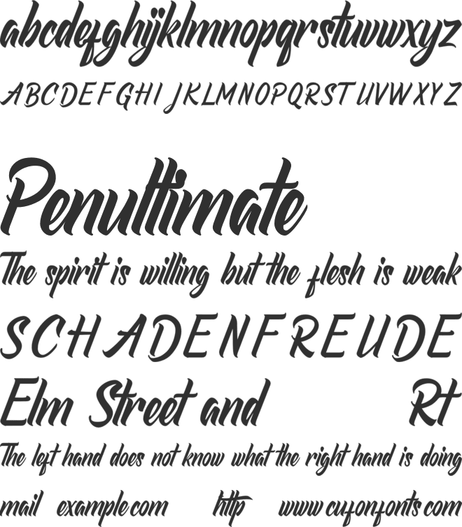 Redlineryh font preview