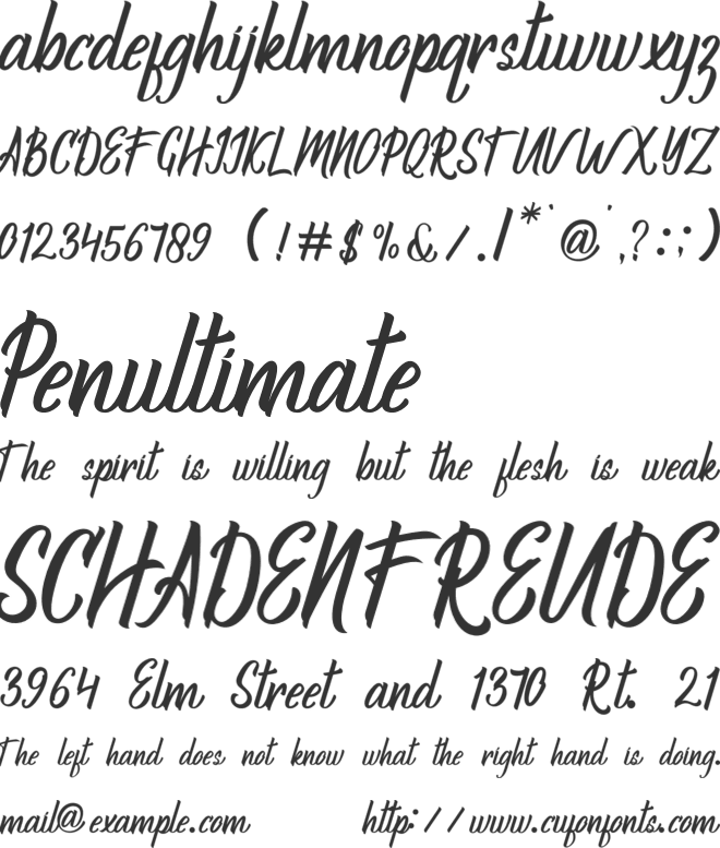 Sagne font preview