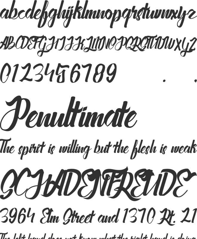 Stayhend font preview