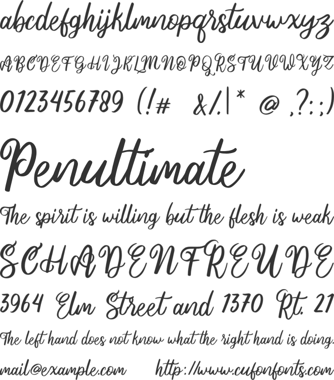 Ania Gamelia font preview
