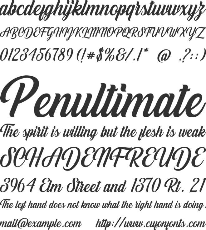 White Smith font preview