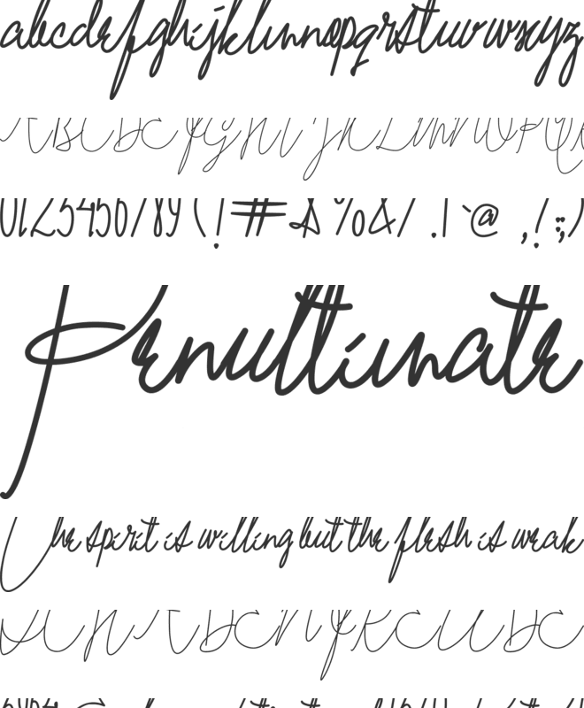 Mae Nitta Personal Use font preview