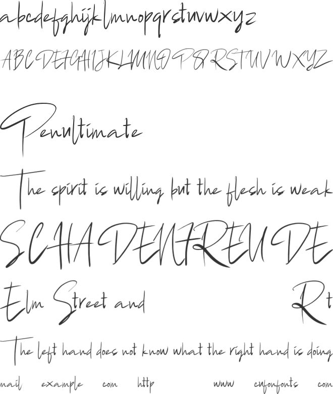 BandaraSignature font preview