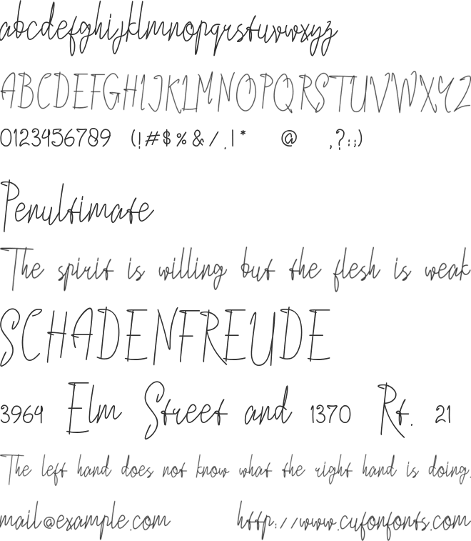Whinter font preview