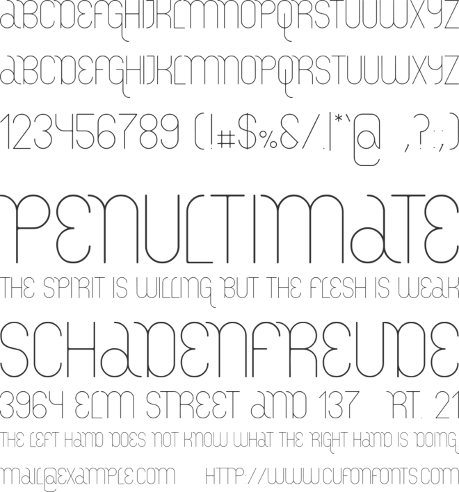 Lemur Light font preview