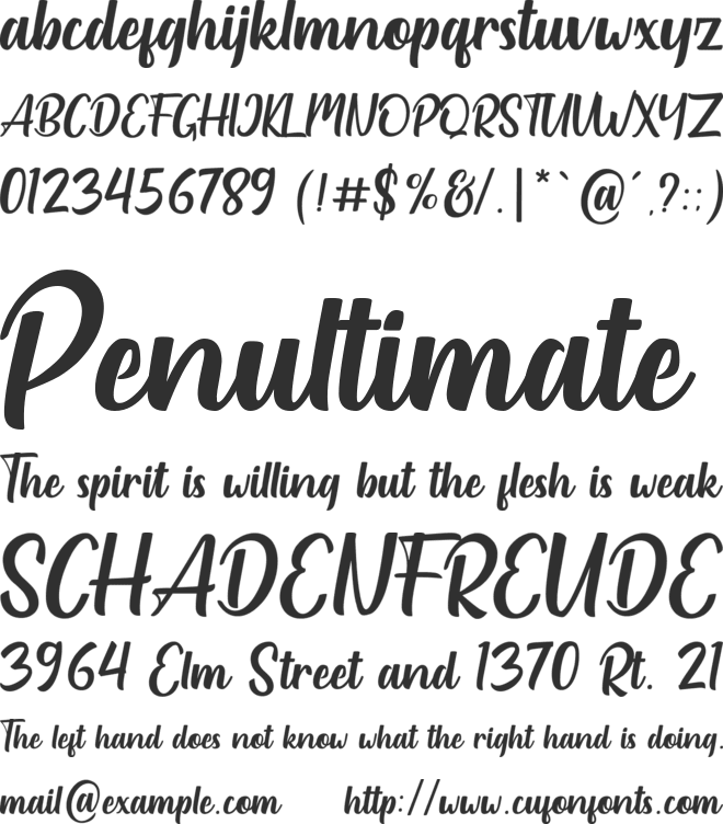 Herlia font preview