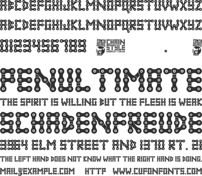 Chain Style font preview