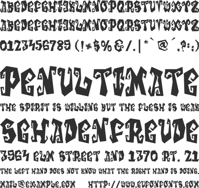 Creepy Garden Personal Use font preview