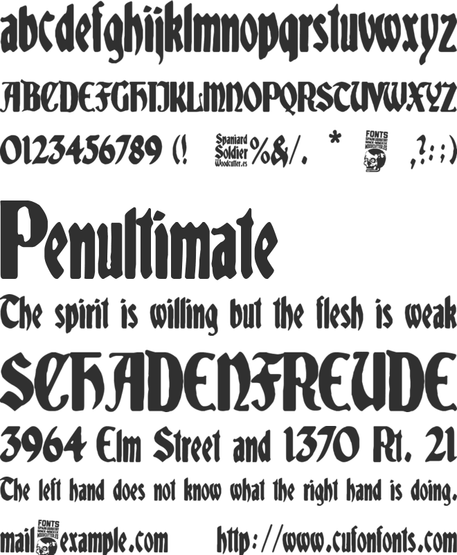 Spaniard Soldier font preview