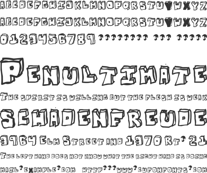 OPN Stun Filla Wenka font preview