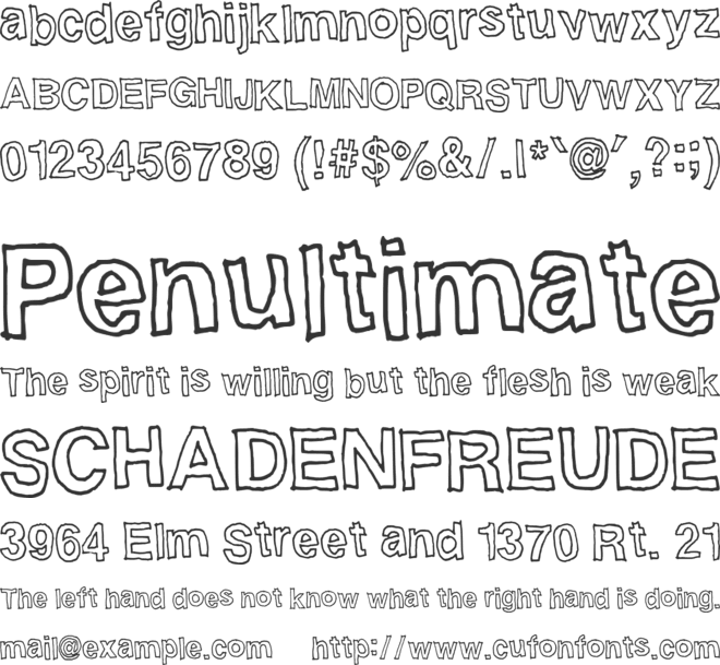 Handvetica font preview