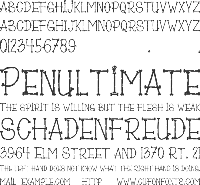 Bones of Muertos font preview