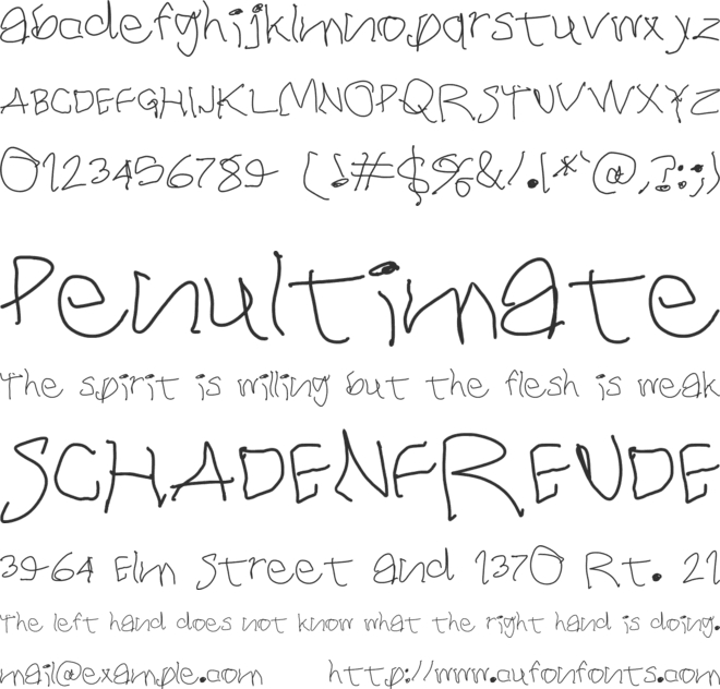 The Writer font preview