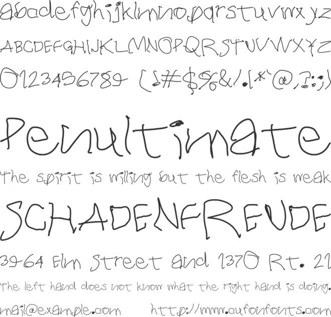 The Writer font preview