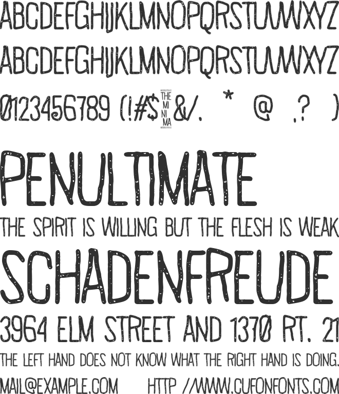 The Minima font preview