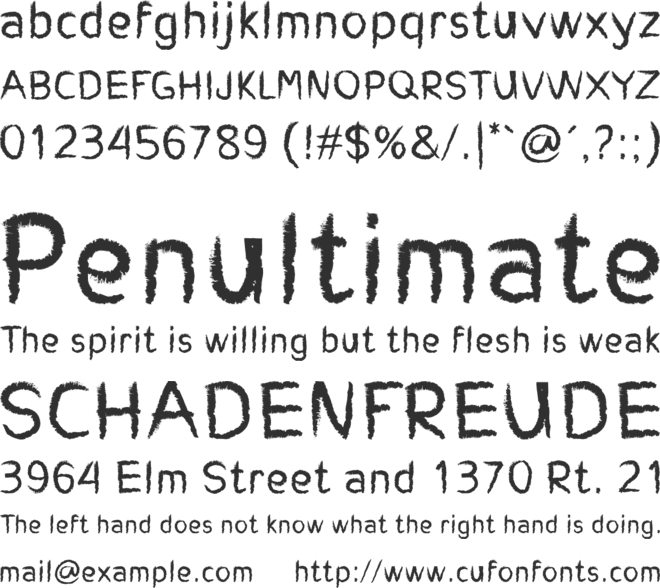 Charcoal Child font preview