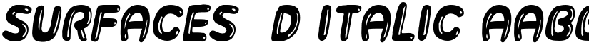 Surfaces 3D Italic font
