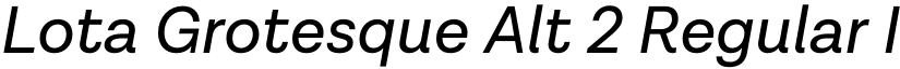 Lota Grotesque Alt 2 Regular It font