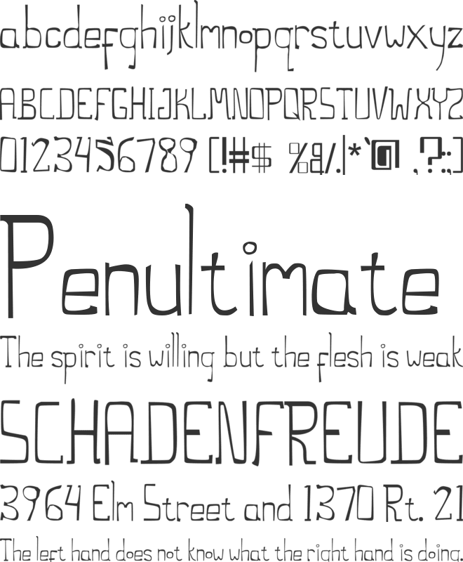 The Stilts font preview