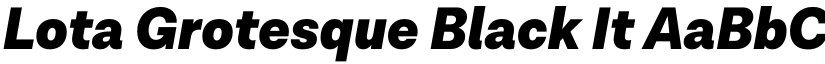 Lota Grotesque Black It font