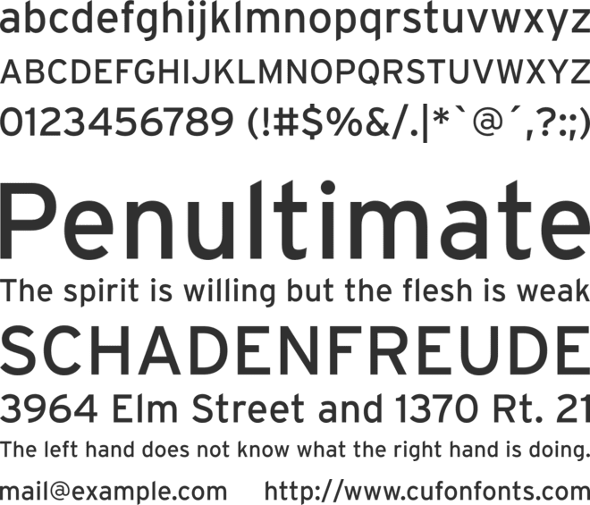 Interstate font preview