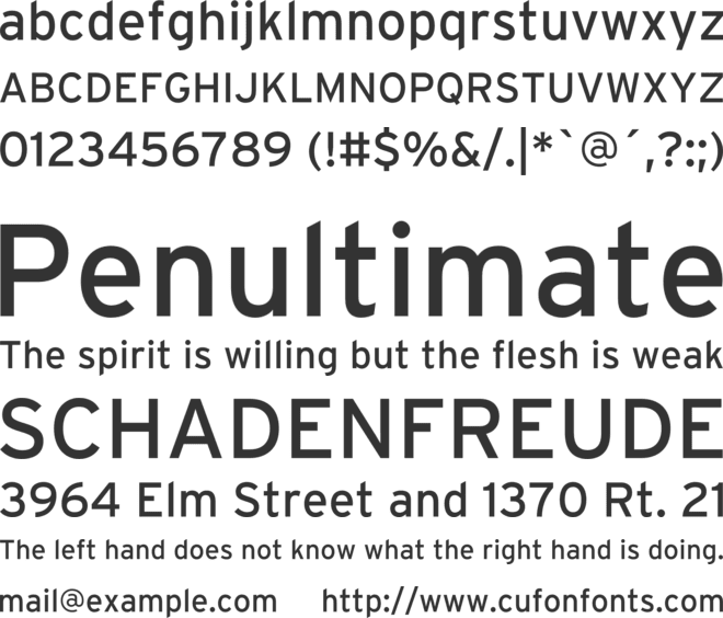 Interstate font preview