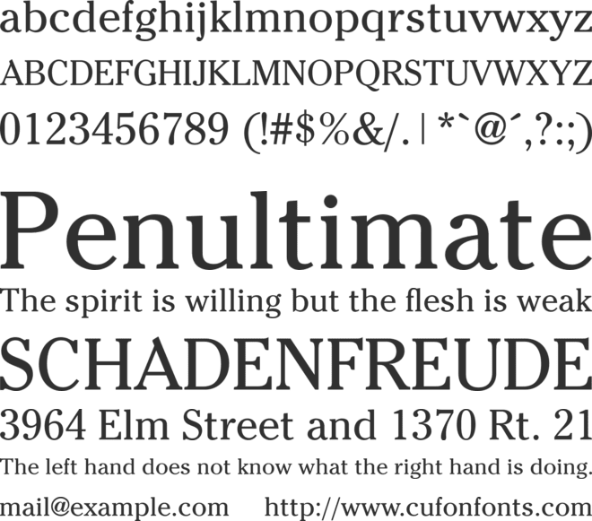 ITC Cheltenham Std font preview
