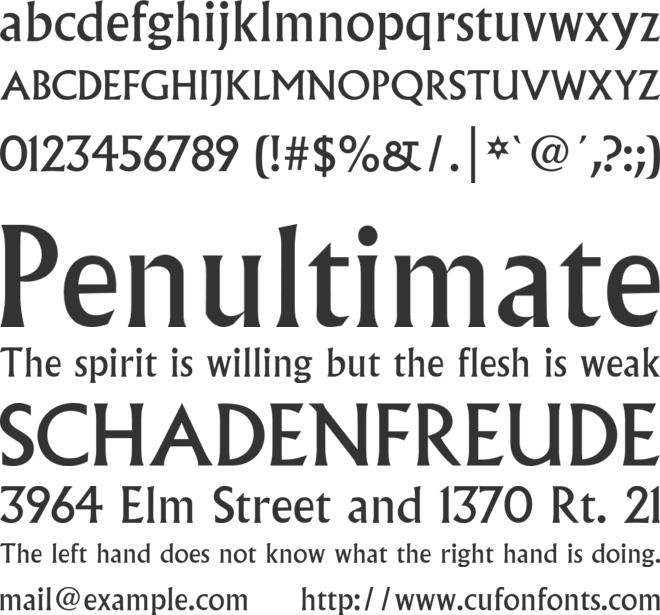 Albertus MT Std font preview