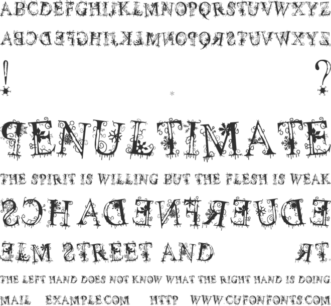 Decemberice font preview