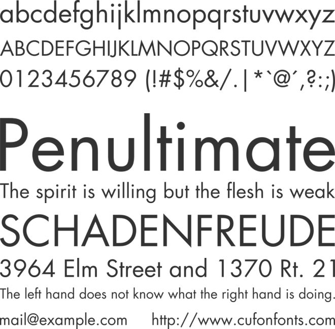 Futura Std font preview